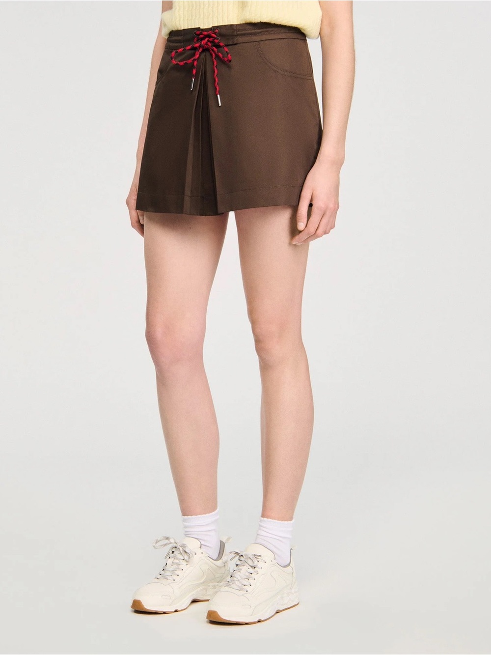 SANDRO Bertino Pleated Skort Brown - Picture 2 of 5